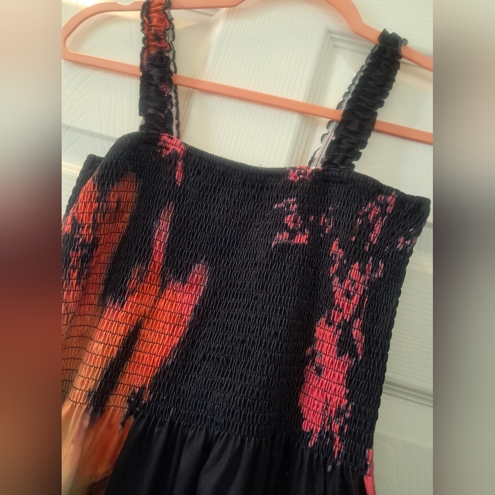 Colorful Tie-Dye Womens Smock Dress - Picture 4 of 5